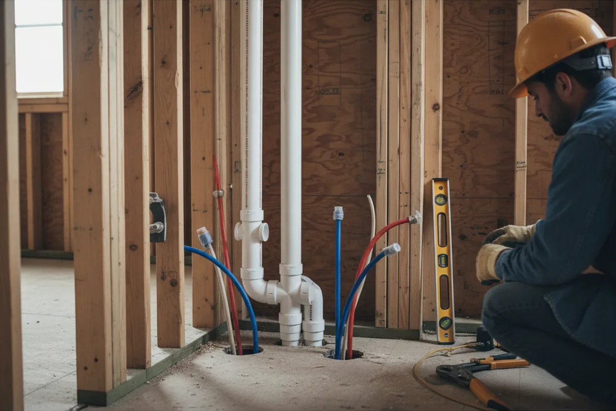 Drain and supply rough-in during Garbage Disposal Repair in Harrah